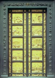 A Paradicsom kapuja (keleti ajtók), 10, ószövetségi jeleneteket ábrázoló domborműves táblával, 1425-52